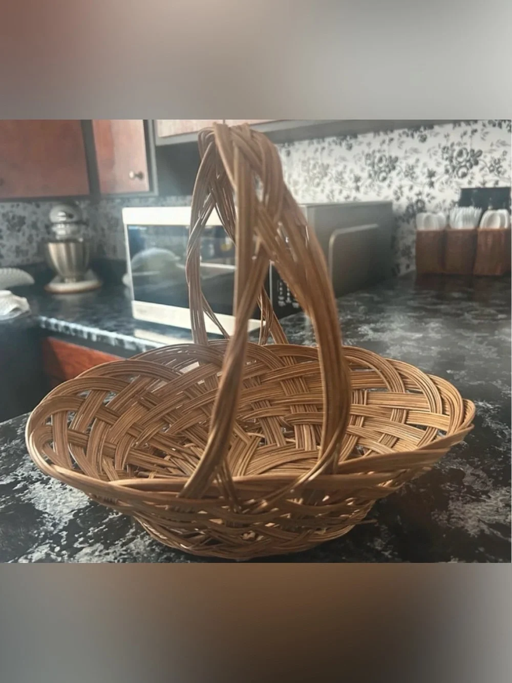 Vintage Philippines Natural Brown Woven Rattan Basket Set - Home Accents